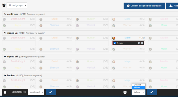 Assign Character to Raidgroups